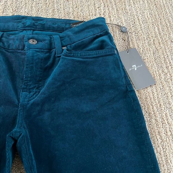 7 For All Mankind Green Corduroy Midrise Pant - Picture 7 of 9